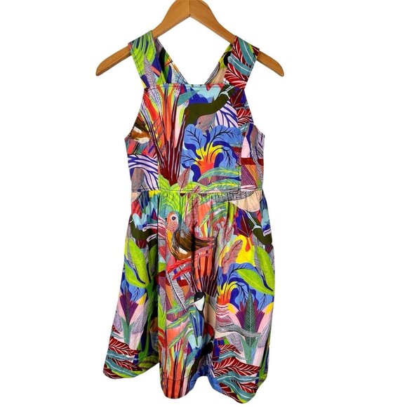 Anthropologie Dresses & Skirts - ORANE SIGEL X ANTHROPOLOGIE Women's Bright Tropical Cross Back Sleeveless Dress